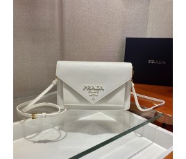 프라다 PRADA 모노크롬 사피아노 가죽 미니 숄더 백