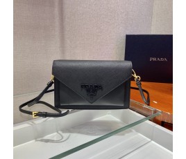 프라다 PRADA 모노크롬 사피아노 레더 미니 숄더 백